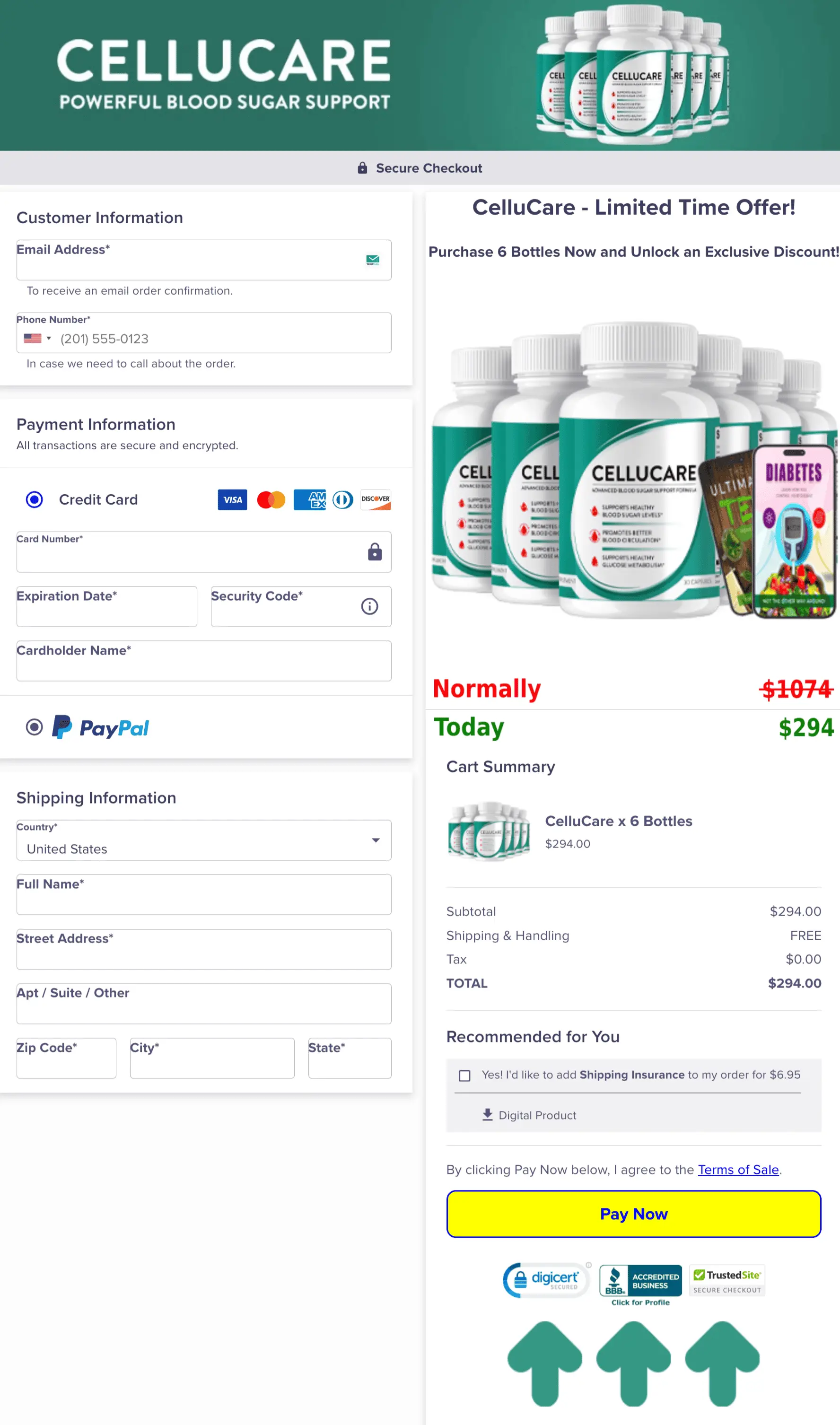 CelluCare Secure Checkout